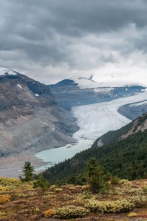 View in valley with glacier tongue