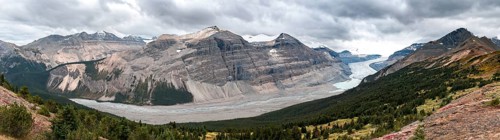 View in valley with glacier tongue