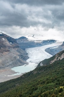 View in valley with glacier tongue