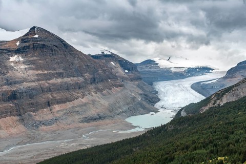 View in valley with glacier tongue
