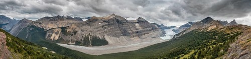 View in valley with glacier tongue