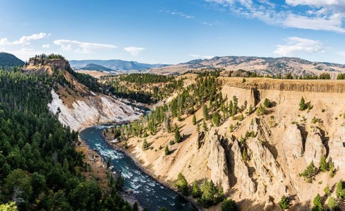 View from Calcite Springs Overlook to Yellowstone River