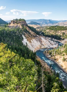 View from Calcite Springs Overlook to Yellowstone River