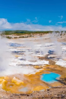 Steaming geysers
