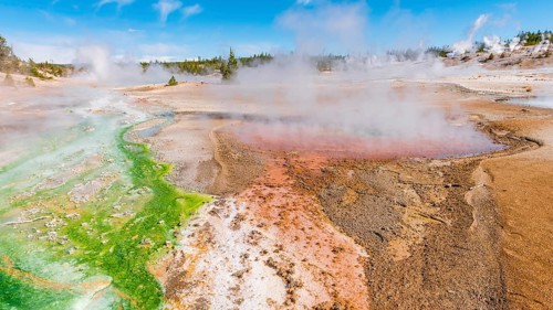 Steaming geyser