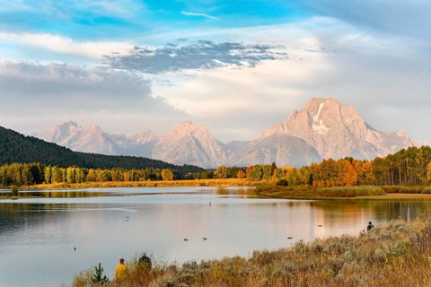 Mount Moran reflected in Snake River