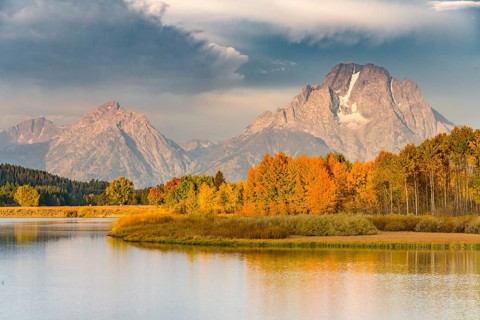 Mount Moran reflected in Snake River