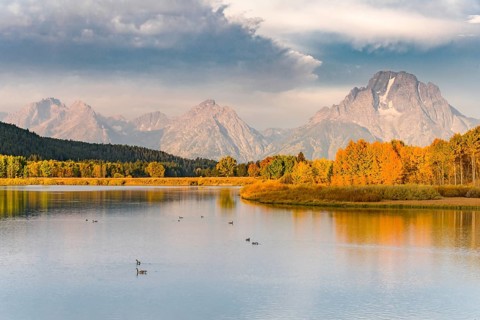 Mount Moran reflected in Snake River