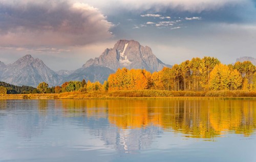Mount Moran reflected in Snake River