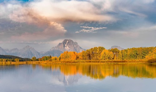 Mount Moran reflected in Snake River