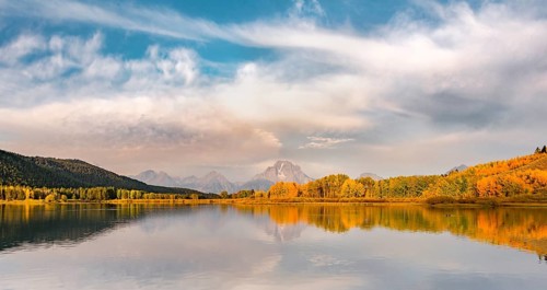 Mount Moran reflected in Snake River