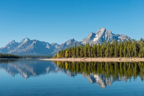 Mountains reflected in a lake