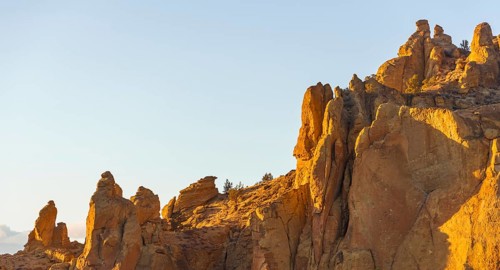 Rock formation The Christian Brothers in the evening light