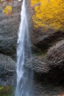 Waterfall in front of basalt rock