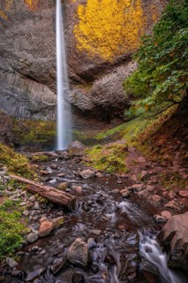 Waterfall in front of basalt rock