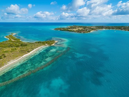 Maiden Island with fish traps