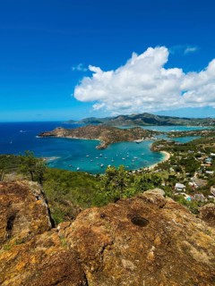View from Shirley Heights to English Harbour and Windward Bay
