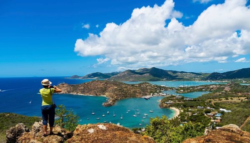 View from Shirley Heights to English Harbour and Windward Bay