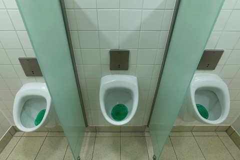 Urinals on a men's toilet