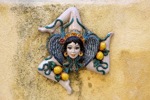 Trinacria on a wall