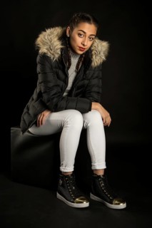 Young woman with winter outfit