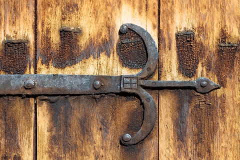Iron door fitting