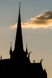 Silhouette of the Stave Church Lom