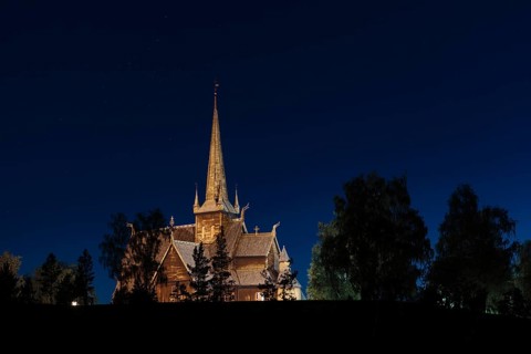 Illuminated Stave Church Lom