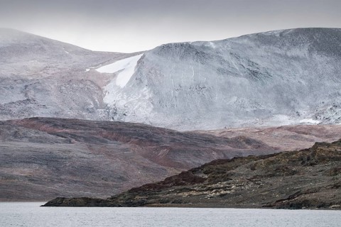 Heart-shaped snowfield
