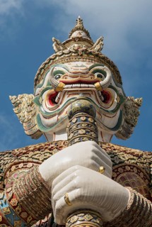 Statue of giant Yaksha demon guarding gates