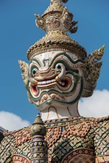 Statue of giant Yaksha demon guarding gates