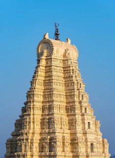 Close-up of gopuram of Virupaksha Temple
