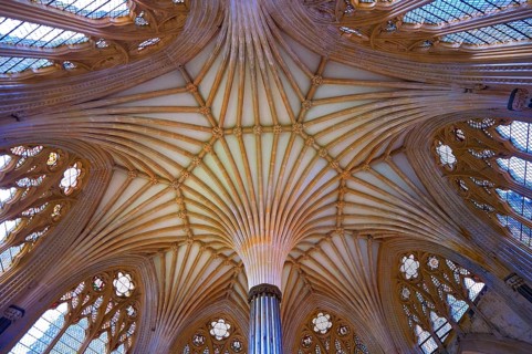 Interior vaulted roof of the Chapter House