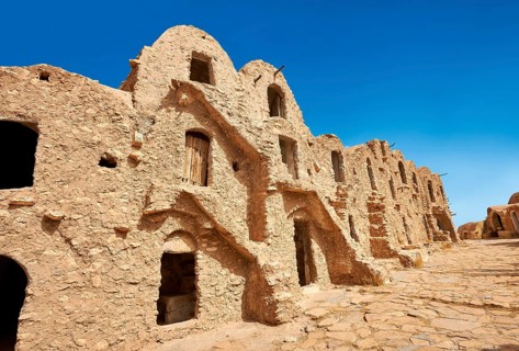 Northern Sahara mud brick Berber ghorfas