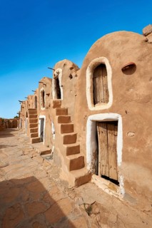 Northern Sahara mud brick Berber ghorfas