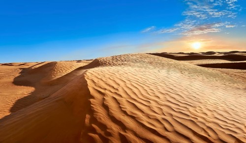 Sand dunes of Grand Erg Oriental near the oasis of Ksar Ghilane