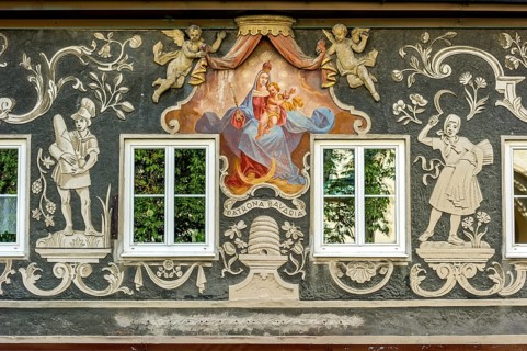 Former Pastry with mural painting of the Patrona Bavaria