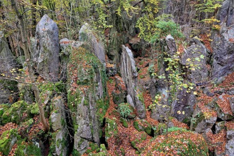 View over the rugged rocky landscape