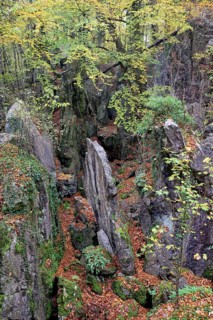 View over the rugged rocky landscape
