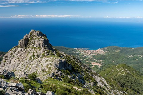 View towards Marciana Marina from Mount Capanne