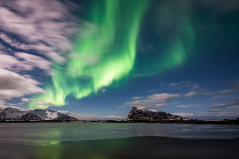 Northern lights or aurora borealis