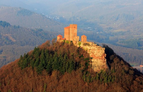 View from Rehberg tower towards Trifels Castle
