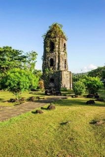 Cagsawa Ruins before volcano Mayon