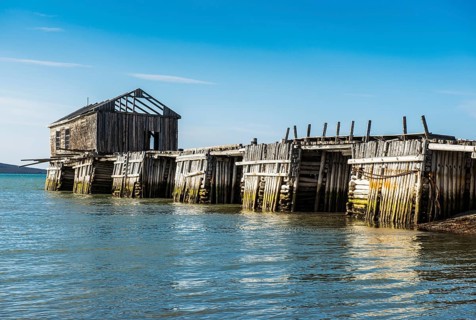 Wooden houses of the old russian coalmine