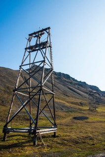 Old coal trolleys in Longyearbyen