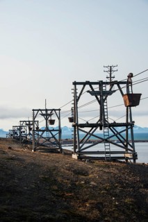 Old coal trolleys in Longyearbyen