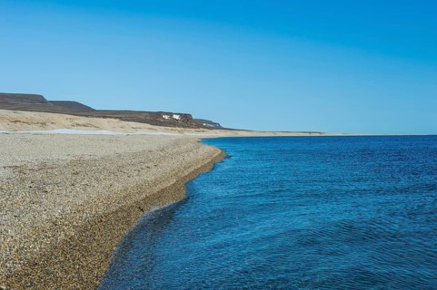 Long deserted beach