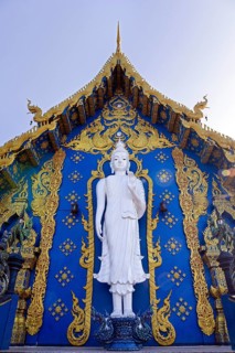 White Buddha statue at Wat Rong Seur Ten