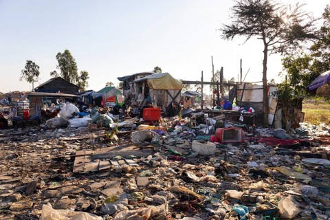 Huts at the garbage dump