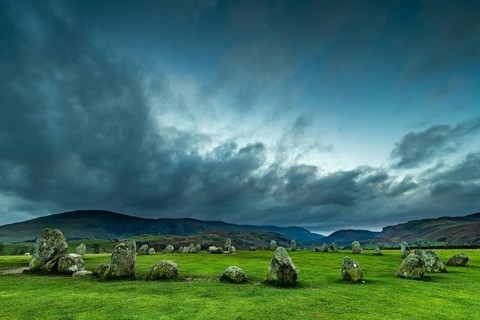 Stone circle with dramatic clouds